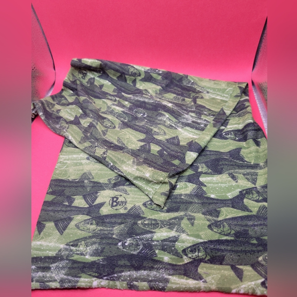 Buff Green Fish Patterned Neck Wear Unisex